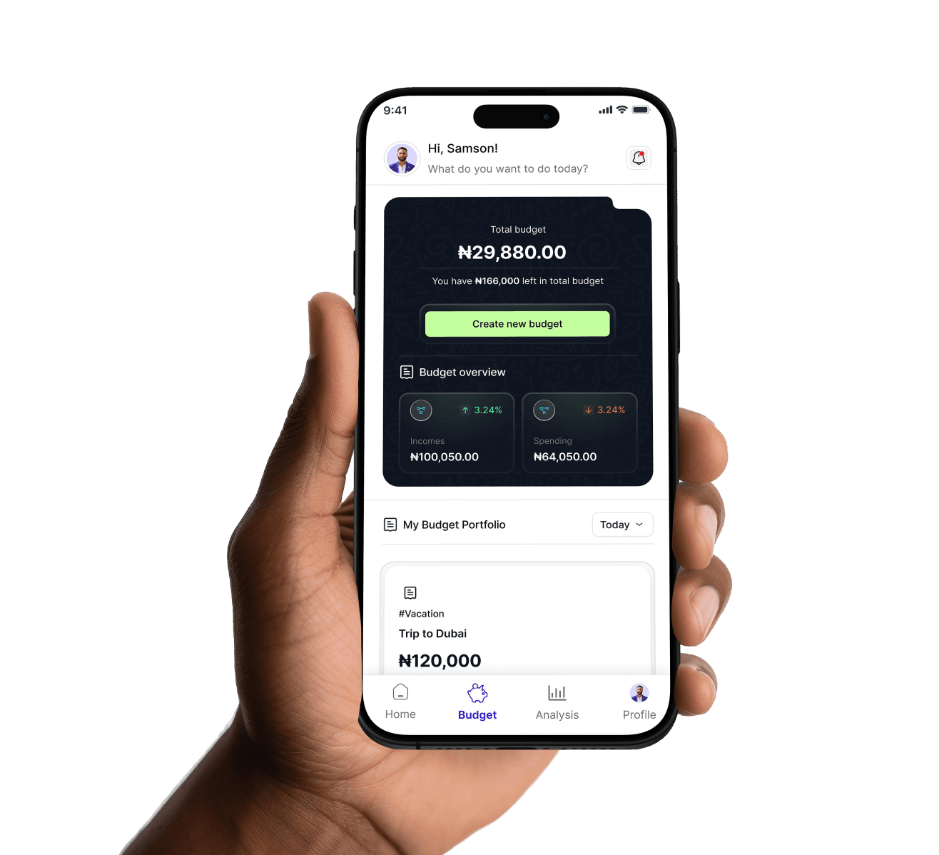 Live transaction on phone view screenshot layout